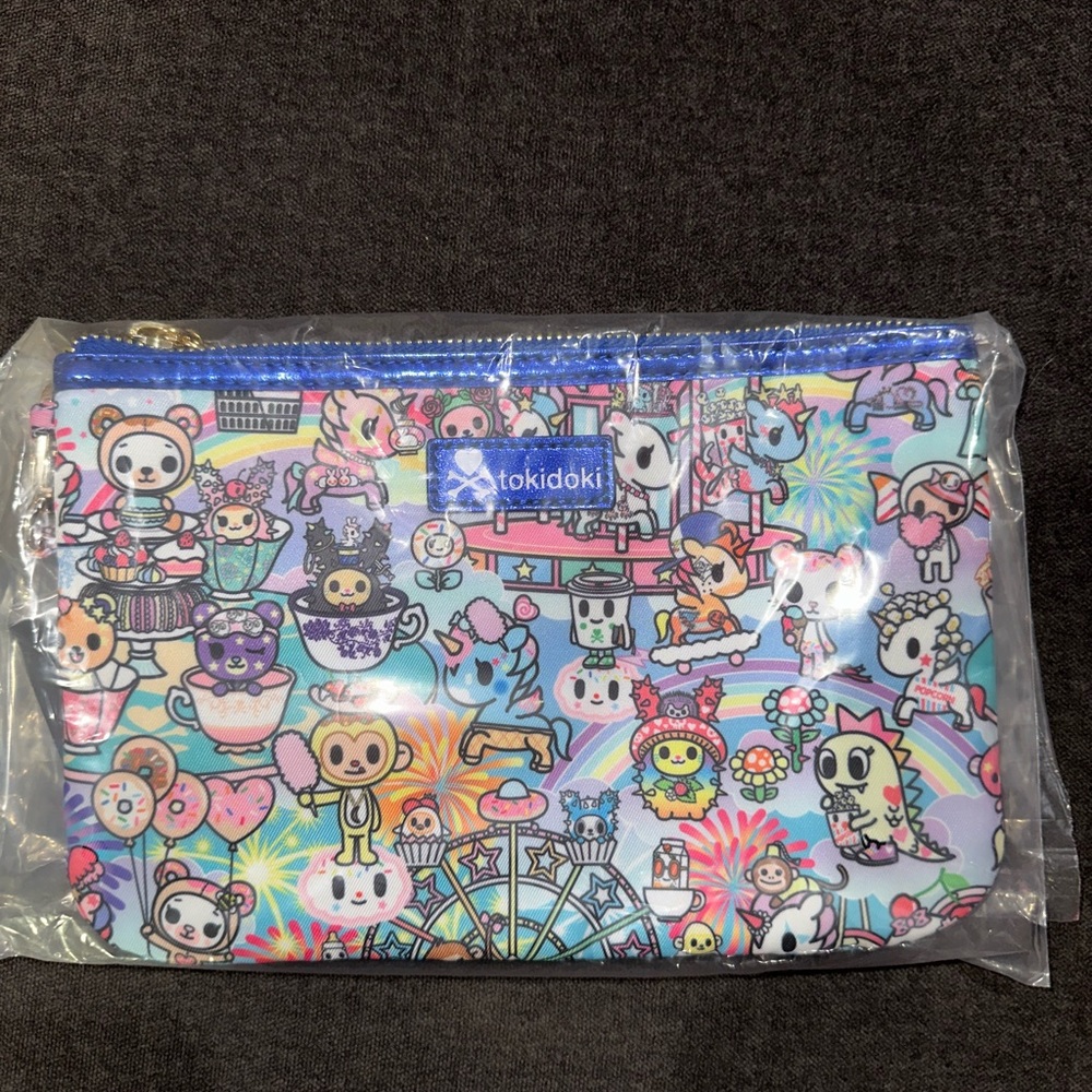 Tokidoki Cotton Candy carnival zip pouch wristlet